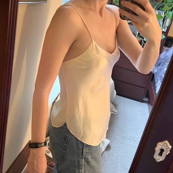 Vintage Saks Fifth Avenue silk cami camisole cream off white lingerie - Picture 4 of 9